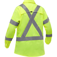 PIP Global Safety PC313W6490X-LY/XL Bisley&reg; X-Back Women's Long Sleeve Work Shirt with X-Airflow, Poly-Cotton, X-Large, High Visibility Lime-Yellow