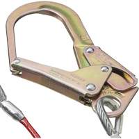 Peakworks V8108824 SA-55522-4 PVC-Coated Shock Absorbing Lanyard, 4', Form Hook Center, Snap Hook Leg Ends, Galvanized Steel