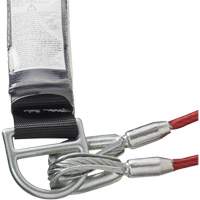 Peakworks V8108824 SA-55522-4 PVC-Coated Shock Absorbing Lanyard, 4', Form Hook Center, Snap Hook Leg Ends, Galvanized Steel