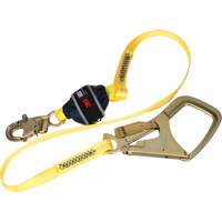 3M DBI Sala Protection Contre Les Chutes 7100329001 Longe avec amortisseur de choc en sangle, 6', Point d'ancrage &agrave; Crochet d'armature, Crochet mousqueton aux jambes, Polyester