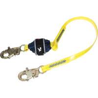 3M DBI Sala Protection Contre Les Chutes 1246593C Longe enduite &agrave; amortisseur de choc en sangle, 4', Point d'ancrage &agrave; Crochet mousqueton, Crochet mousqueton aux jambes