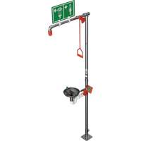 Hughes 18GS85G Douche combin&eacute;e avec cuvette ouverte en acier inoxydable et entr&eacute;e sup&eacute;rieure, Socle