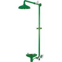 Hughes L33GS34G Douche combin&eacute;e pour laboratoire avec cuvette ouverte en ABS, Montage mural