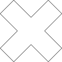  SGD261 Floor Marking Shapes, Cross, 9.5" L x 3.5" W, White, Vinyl