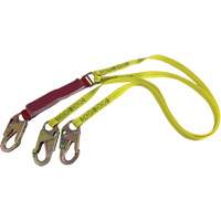 Dentec 16LSPL121601 External Energy Absorber Lanyard with 3/4" Hooks, 6', Snap Hook Center, Snap Hook Leg Ends, Polyester