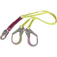 Dentec 16LSL921602 External Energy Absorber Lanyard with 2-1/4" Hooks, 6', Snap Hook Center, Snap Hook Leg Ends, Polyester
