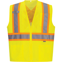 IFR Workwear CA101YE-5XL Contrast-Striped Safety Vest, High Visibility Lime-Yellow, 5X-Large, Polyester