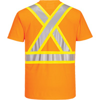 IFR Workwear CA110OR-XL Contrast-Striped Safety T-Shirt, Polyester, X-Large, High Visibility Orange
