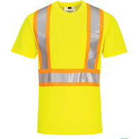 IFR Workwear CA110YE-4XL Contrast-Striped Safety T-Shirt, Polyester, 4X-Large, High Visibility Lime-Yellow