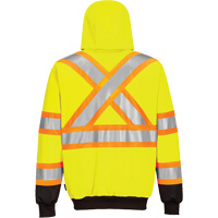 IFR Workwear CA170YE-5XL Contrast-Striped Safety Hoodie, 5X-Large, Black/High Visibility Lime-Yellow