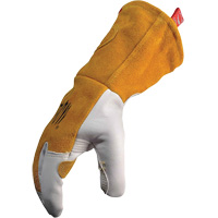 PIP Global Safety GP1868/L Caiman&reg; Premium TIG/MIG Welder's Gloves with FR Insulated Split Cowhide Back, Grain Goatskin, Size Large