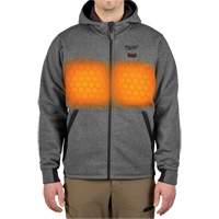 Milwaukee M200G-21XL M12 Heated Hoodie with Battery, Men's, X-Large, Grey, Poly-Cotton
