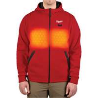Milwaukee M200R-20M M12 Heated Hoodie (Jacket Only), Men's, Medium, Red, Poly-Cotton
