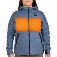 Milwaukee F200U-21M M12 Heated Hoodie with Battery, Women's, Medium, Blue, Poly-Cotton