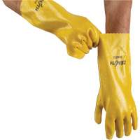 Produits de sécurité Zenith SHN212 Gants &agrave; fini rugueux et r&eacute;sistants aux produits chimiques, Taille 9, 14" lo, PVC, Doublure en Interlock, 47-mil