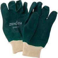 Produits de sécurité Zenith SHN217 Gants verts &agrave; double enduit, 10" lo, PVC, Doublure en Jersey de coton, 70 mils