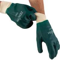 Produits de sécurité Zenith SHN217 Gants verts &agrave; double enduit, 10" lo, PVC, Doublure en Jersey de coton, 70 mils