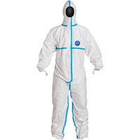 Dupont Personal Protection TY198TWHSM0025PI Hooded Coveralls, Small, White, Tyvek&reg; 600