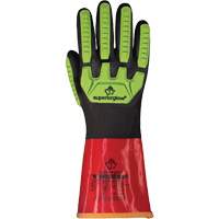 Superior Glove Works Ltd. S15KGVNVB-10 Chemstop S15KGVNVB High-Visibility Chemical-Resistant Gloves, Size 10, 12" L, PVC, Polyester Inner Lining