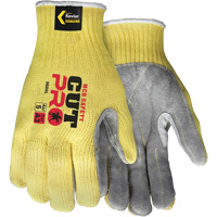 Mcr Safety 9686L Gants de travail r&eacute;sistant &agrave; la coupe CutPro avec paume en cuir fendu, Grand, Calibre 7, ASTM ANSI niveau A3