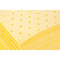 Produits de sécurité Zenith SHN400 Feuilles absorbantes li&eacute;es, Mati&egrave;res dangereuses, 15" x 19", 8 gal. d'absorption