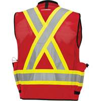 Pioneer V1012010-4XL 6678 High-Visibility Antimicrobial Mesh-Back Surveyor Vest, Red, 4X-Large, Polyester