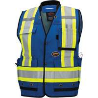 Pioneer V1012080-M 6681 High-Visibility Antimicrobial Mesh-Back Surveyor Vest, Royal Blue, Medium, Polyester