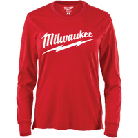 Milwaukee F553R-2X T-shirt &agrave; manches longues avec logo GRIDIRON, Femmes, 2T-Grand, Rouge