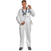 Dupont Personal Protection TY178SWHLG0025HP Harness-Compatible Disposable Coverall, Large, White, Tyvek&reg; 500