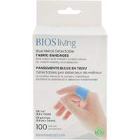 BIOS FA-106 Bandages bleus, Rectangulaire/carr&eacute;e, 3", Tissu d&eacute;tectable, St&eacute;rile