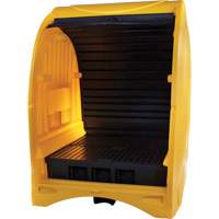 Zenith Safety Products SHO253 4-Drum Hard Cover Spill Pallet, 68.11" L x 61.61" W x 83.07" H, 1433 lbs. Load Capacity