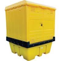 Zenith Safety Products SHO254 Hard Cover IBC Spill Pallet, 70" L x 70" W x 90" H, 1135 lbs. Load Capacity