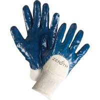Produits de sécurité Zenith SHO267 Gants &agrave; doublure interlock de poids moyen, 9/Grand, R&ecirc;vetement Nitrile, Enveloppe en Coton