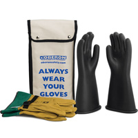 Oberon GLVKT-BRC1-1409 Class 1 Rubber Electrical Glove Kit, 9, 14" L, 37 cal/cm², NFPA 70E