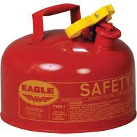Eagle Mfg. UI20S Bidon de s&eacute;curit&eacute; pour les produits inflammables, Type I, Acier galvanis&eacute;, 2 gal. US, Rouge, Homologu&eacute; FM/List&eacute; UL/ULC