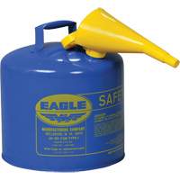 Eagle Mfg. UI50FSB Bidon de s&eacute;curit&eacute; pour le k&eacute;ros&egrave;ne avec entonnoir, Type I, Acier galvanis&eacute;, 5 gal. US, Bleu, Homologu&eacute; FM/List&eacute; UL/ULC