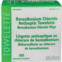 Cardinal BZK100 Serviette au chlorure de benzalkonium BZK, Serviette, Antiseptique