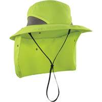 Ergodyne 12710 Chill-Its 8934 Ranger Hat with Neck Shade, Small/Medium, Hi-Vis Lime