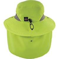Ergodyne 12710 Chill-Its 8934 Ranger Hat with Neck Shade, Small/Medium, Hi-Vis Lime
