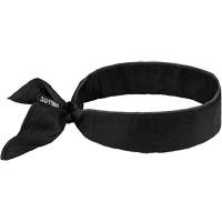 Ergodyne 12396 Chill-Its 6702 Cooling Headband with Embedded Polymers & Tie Closure, Black