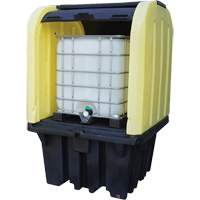 Enpac 4070-YE Palette anti-d&eacute;versement jaune &agrave; couvercle rigide roulant, 65" lo x 65" la x 101" h, Capacit&eacute; de charge 5000 lb