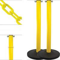 Mr. Chain 71602-2 Industrial Stanchion Kit with Plastic Chain, 37" High, Yellow