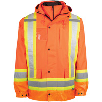 Barry & Boulerice 116501ORL Manteau haute visibilit&eacute; 7-en-1, Polyester, Orange haute visibilit&eacute;, Grand