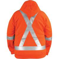 Big Bill RT27WP12-R-ORA-S High-Visibility Wind Resistant Zip-Front Sweatshirt with DetachableHood, Men's, Small, High Visibility Orange, 27.7 cal/cm²