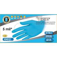 Viking 34600S Gants jetables 34600, Petit, Nitrile, 5 mils, Sans poudre, Bleu