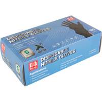  SHQ804 Gants jetables de calibre m&eacute;dical r&eacute;sistants &agrave; la perforation, Grand, Nitrile, 5 mils, Sans poudre, Noir, Classe 2