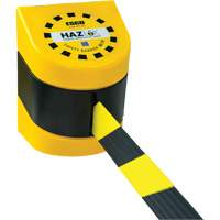Esco 50185 HAZLOK Safety Barrier System, Plastic, Magnetic Mount, 30', Black and Yellow Tape