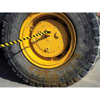 Esco 50185 HAZLOK Safety Barrier System, Plastic, Magnetic Mount, 30', Black and Yellow Tape