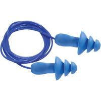 Dentec 76010EPCMD Bouchons d'oreilles r&eacute;utilisables bleus 100 % d&eacute;tectables par m&eacute;tal SEALTEC TipGrip, Avec cordon, Taille unique, Vrac - Boîte, NRR dB 26 dB