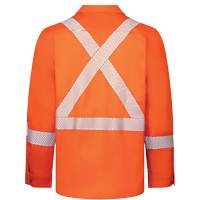 IFR Workwear ASO652-L Chemise de travail haute visibilit&eacute; &agrave; bandes segment&eacute;es 7 oz de luxe Avenger, Style 652, Hommes, Grand, Orange